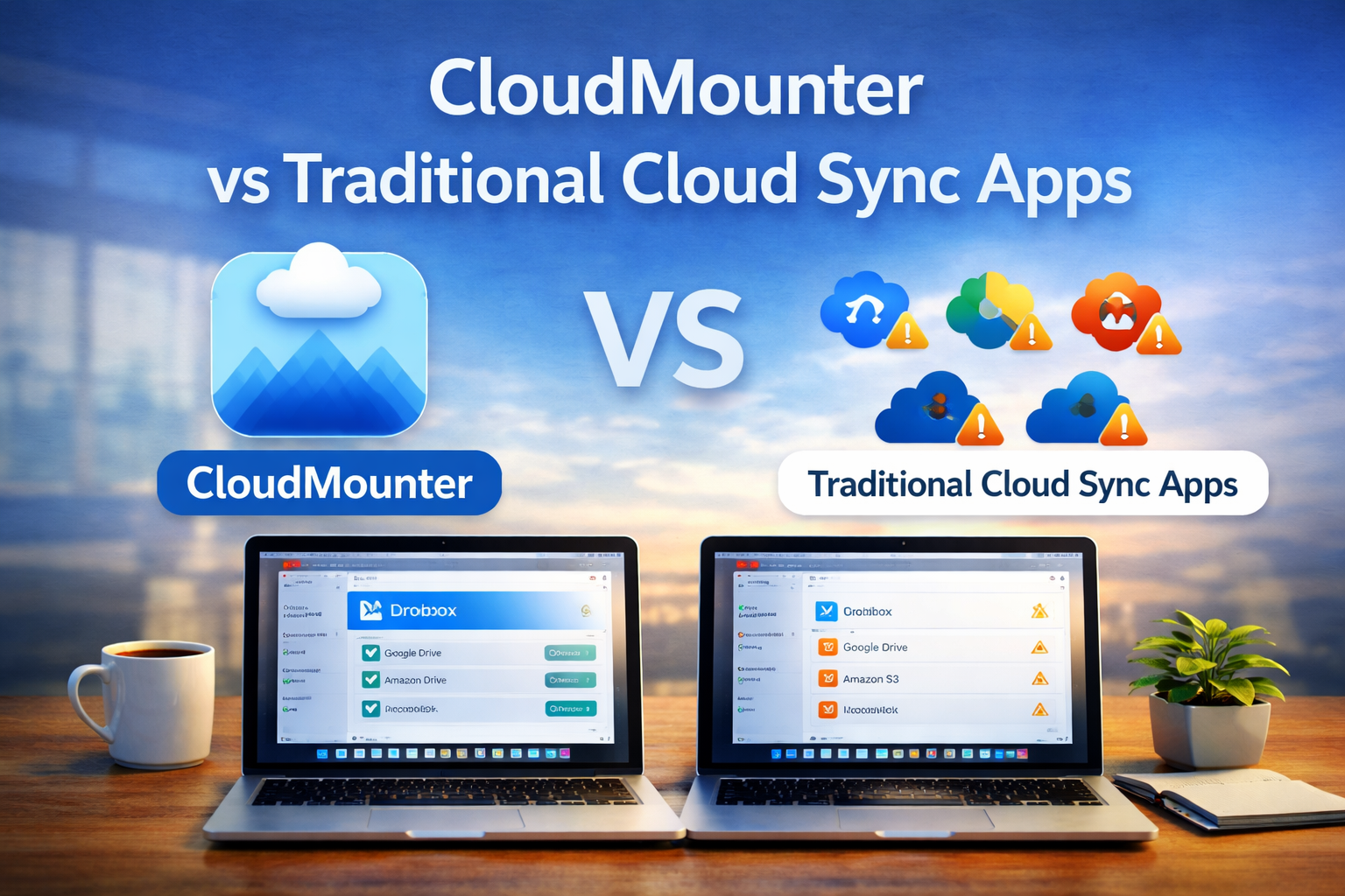 CloudMounter vs Traditional Cloud Sync Apps